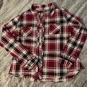 Vanity plaid long sleeve shirt (L)